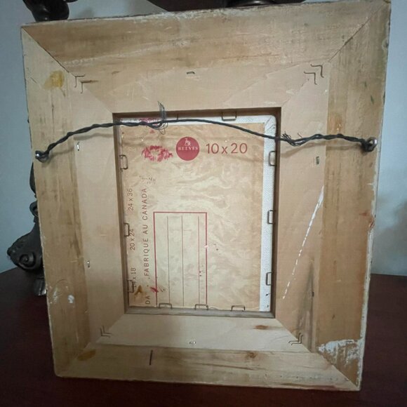 Charming floral mini painting in rustic frame.Wall art. OOAK - Picture 5 of 6